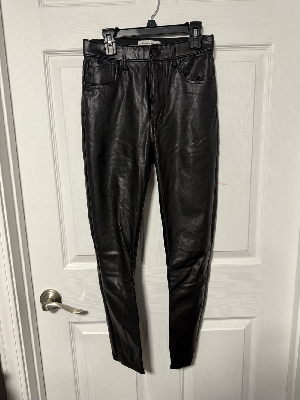 Abercrombie & Fitch Black Skinny Leather-Style pants
